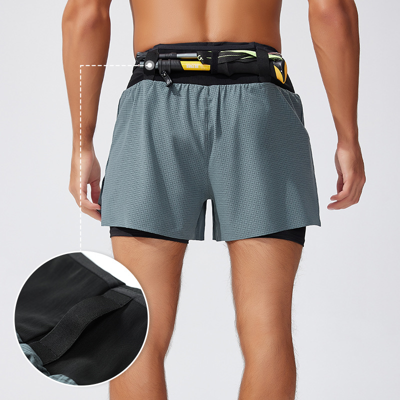 Trail Running Gaiter - Men's 2-in-1 Sports Shorts Dual Layer