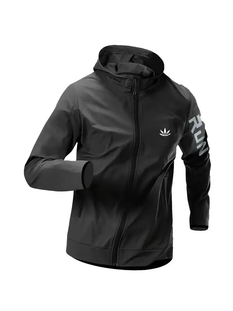 Running Gear Jacket - Mens Run Hooded Windbreaker Jacket Waterproof