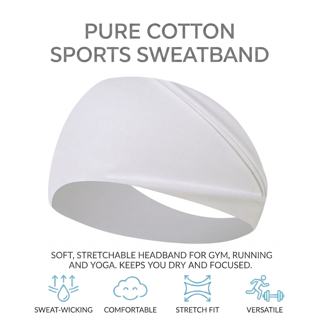 Pure Cotton Sweatband for Runn - Running Gear Headband review and price